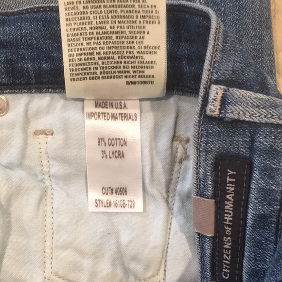 New! Citizens of Humanity Jazmin Ankle Cuffed Slim Straight Jeans 30 Pacifica - Picture 14 of 15